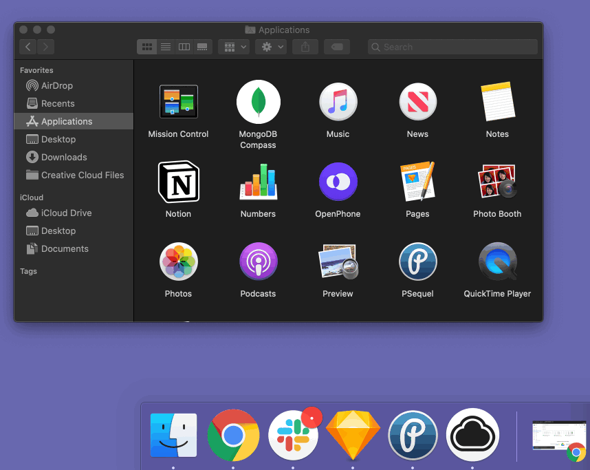 move OpenPhone app to dock on a Mac