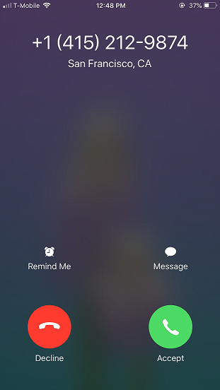 What a call from an OpenPhone number looks like