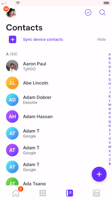 Adding a contact in OpenPhone from the mobile app