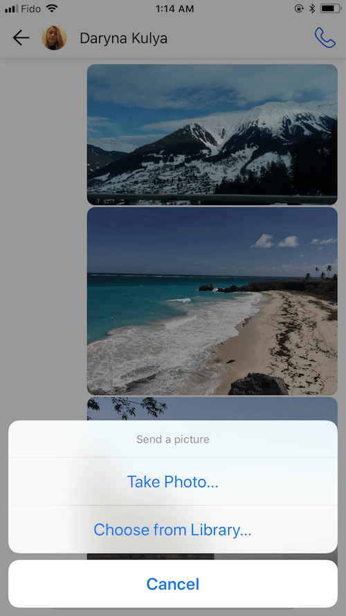 Attach an image with a message in the OpenPhone app